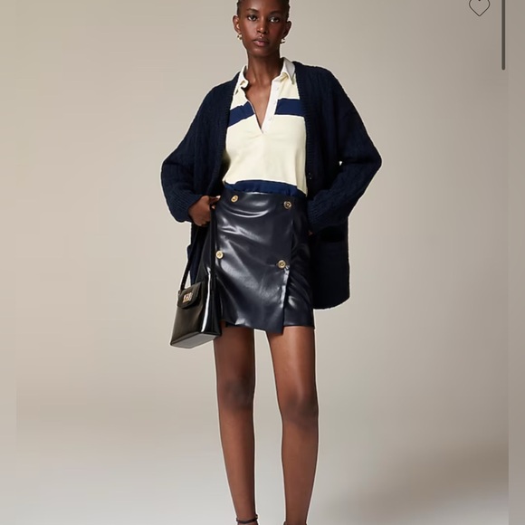 JCrew Mini wrap skirt in faux patent leather
